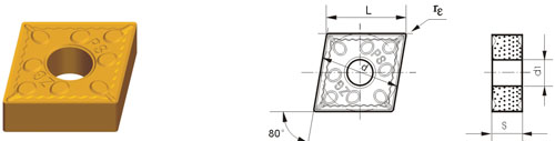Indexable Inserta Tipo?C CNMG-ZPF