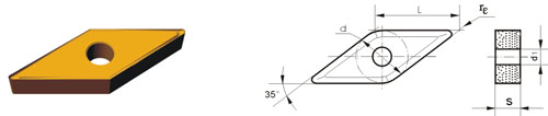 Indexable Inserta Tipo?V VNMM-V