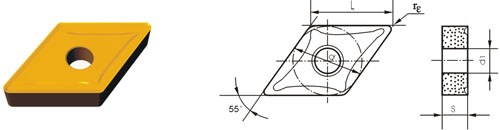 Insertos Indexáveis Tipo?D DNMM-ZF
